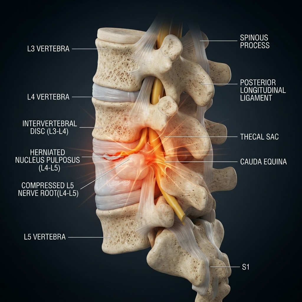 Ernia del disco a Padova — anatomia della colonna lombare e compressione nervosa