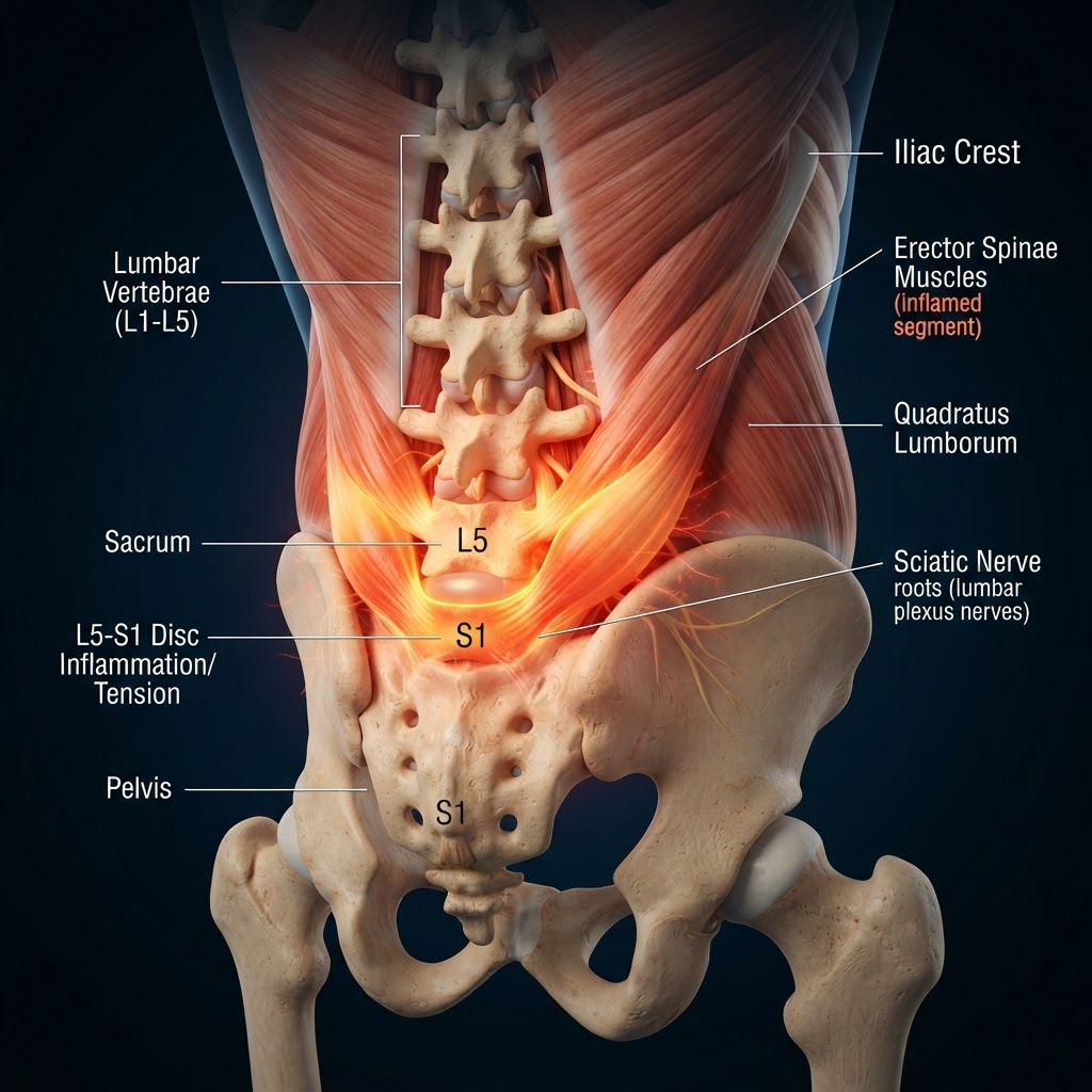 Lombalgia a Padova — anatomia della colonna lombare e punti di tensione